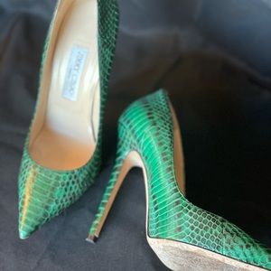 Jimmy Choo Anouk Green Snakeskin Pump 8.5/39